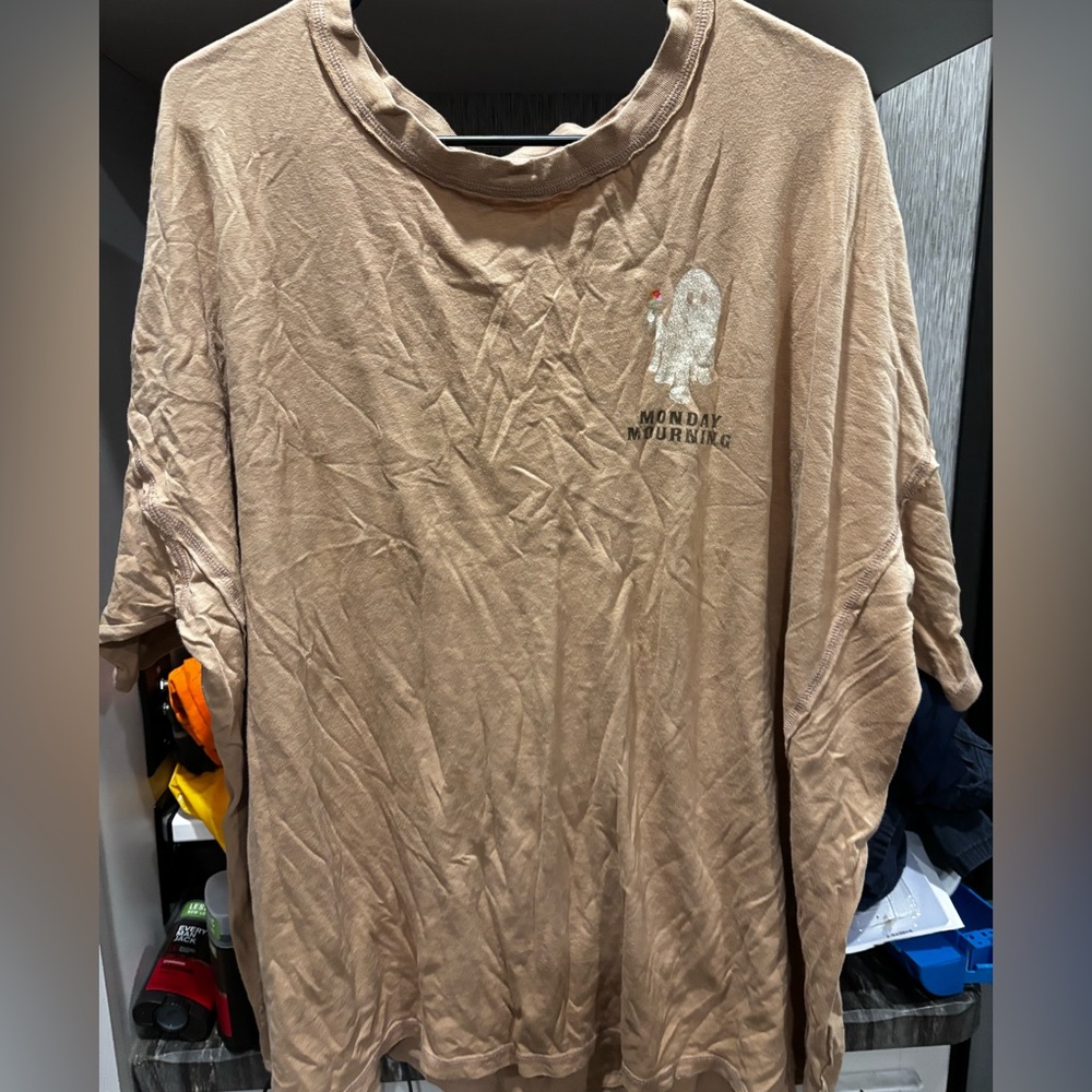 Aerie Tan Short Sleeve Tee Casual Crew Neck